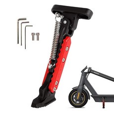 Ulip 스쿠터 킥스탠드 주차 스탠드 피트 지원 교체 부품 Ninebot Max G30/Max G30LP 전기 스쿠터와 호환, 블랙 레드