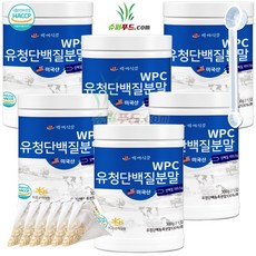 HACCP 식약처인증 유청 단백질 농축 분말100% 완전단백질 아미노산 스코어 높은단백질 프로틴파우더 유청단백질분말 100% 식약청인증 +슈퍼푸드.com 연자육티백 프로틴, 300g, 6세트