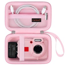 CANBOC KODAK PIXPRO WPZ2 견고한 방수 사진 디지털 수중 가방 휴대용 배터리 케이스 메시 포켓 USB 카메라용 블랙 어댑터 케이블 카메라 (케이스만, 핑크