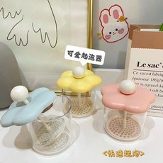 可愛花朵打泡器 快速起泡, 1個, 可愛花朵打泡器【黃色】快速起泡, 100ml