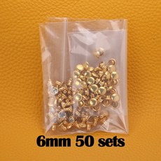 5/6/7/8/9/10/12mm 크리스탈 라인 스톤 리벳 다이아몬드 스터드 귀걸이 가죽 공예 골드 및 실버 DIY 리벳 가죽 가방 팔찌 신발, 6mm GLD 직경, 50세트, 1개