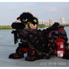 사자춤 사자탈 공연 축제 전통무용 스팽글 탈세트 진주 레드, 울 블랙