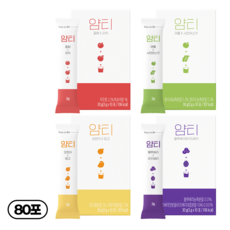 얌티 4종 애플 샤인머스캣 x 플럼 피치 x 오렌지 망고 x 블루베리 라즈베리, 3g, 8박스, 10개입