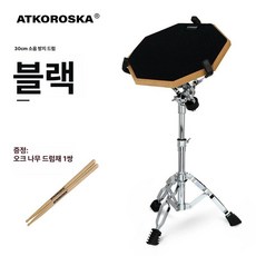 스틱 스탠드 연습용 드럼패드 풀세트, 1개, 블랙 스탠드 포함