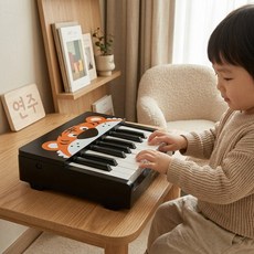 JALOKEE 18건반 핑크 유아 원목 피아노 : KC인증 입문용 어린이 악기놀이 인테리어 감성 선물 + 전용 악보세트, 1개, 프리미엄 블랙