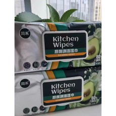 《小日子家居館》廚房清潔濕巾 80抽系列加大加厚 廚房溼紙巾 去油去污清潔濕巾, 1個
