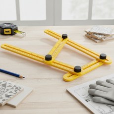 4면 자유 각도 조절 자 타일 블록 조각 장판 목공 모서리 모형, 1개