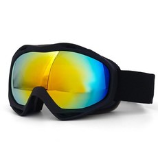 【臺灣出貨】冬季戶外登山雙層防霧滑雪護目鏡防紫外綫防雪盲球麵大視野滑雪鏡, 黑框紅片-黑帶（送布袋）, 1個