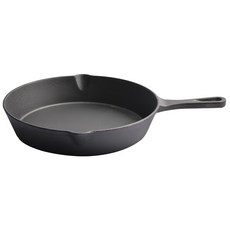 투데이리빙 원형 무쇠 후라이팬 인덕션 손잡이 무쇠팬 주물 프라이팬 캠핑 주물팬 고기 불판 철판 삼겹살 소고기 구이팬, 25cm, R99839B(블랙, 1개, 25cm