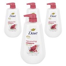 도브 너리싱 바디 워시 리쥬브네이팅 석류 & 히비스커스 티, 4개, 905ml