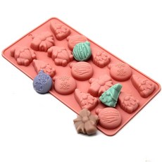 X-하이베이 크리스마스 스몰벨 산타클로스 초콜릿 캔디 비누 케이크 젤로 크레용 수지 실리콘 몰드 만들기 셀당 0.5온스