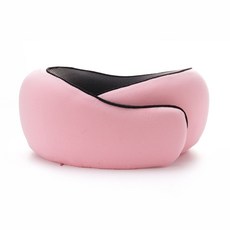 메모리폼 U자형 베개 여행 비행기 여행 장거리 여행용 목 지지 베개, 핑크