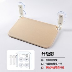 可摺疊陽臺冬季保暖毛絨貓吊牀強力吸盤貓咪掛式窗戶吊牀肥貓貓窩, 1個, 雙吸盤雙面料米色