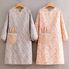 一件代發加厚罩衣女冬季長袖做家務圍裙廚房家用防汙餐廳工作服