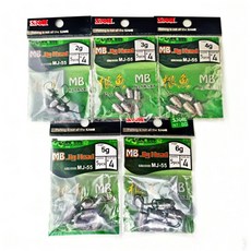 莎美 SAME MJ-55根魚鉛頭鉤 軟蟲軟餌假餌，高強度鋼材，鋒利耐用，多種尺寸可選, 1個, 2g(鉤4號)