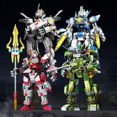 台灣熱賣 森寶榮耀爭霸BB版風起龍吟機甲金剛拼插玩具, 四款榮耀BB戰士機甲【2053顆粒】, 1個