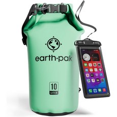 어스 Pak 방수 드라이 백팩 (폰 케이스) 전술가방, 5L, 바다거품 녹색