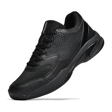 HaloTeam 테니스화 남성용 패션 미끄럼 방지 러닝 트레이너 경량 통기성 피트니스 스포츠 스니커즈 배드민턴 스쿼시 배구용 6.5 US-12 US 5803 블랙