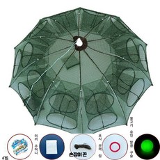 민물통발 접이식 어망 새우 장어 낚시살림망 다용도 휴대용 그물망 민물낚시 장비, 야광 두꺼운 20구멍 미끼 6팩