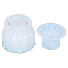 에폭시 수지 보석 보관 병 항아리 악세사리 컨테이너 재떨이 캔들 홀더 diy 공예 홈 장식에 대 한 뚜껑 수지, 하얀, 실리콘, 1개