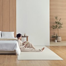 어멍맘 0.6cm 양면 미끄럼방지 유아 놀이방매트 러그매트 pvc매트, 크림화이트