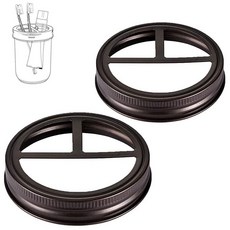 [넓은 입구 전용] SheeChung 메이슨 병 칫솔 홀더 뚜껑 - 녹 방지 304 스테인리스 스틸 볼 또는 모든 파인트 농가 장식 욕실 액세서리 세트 브론즈 2팩, Bronze