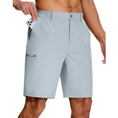 SERAMY 남성용 골프 드레스 반바지 스트레치 드라이 핏 6포켓 22.9cm(9인치) 안쪽 솔기 경량 통기성 하이킹 캐주얼 작업용 라이트 그레이. 121121