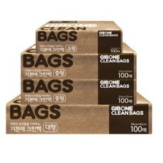 기본에 크린백 소형 17cm x 25 cm + 중형 25cm x 35 cm 2p + 대형 30cm x 45 cm, 혼합, 100개입, 3세트