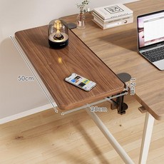 접이식 데스크탑 키보드 트레이 확장 보드 테이블 연장 받침대, 1인용, 월넛보드 50 x 20cm