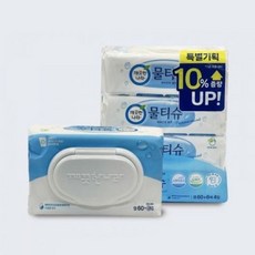 깨끗한나라 가정용 캡형 일회용 물티슈 60매 4팩 yes+78277TO