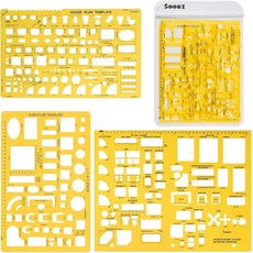 수에즈 건축 가구 용품 인테리어 템플릿 계획 세트 디자인 3개 도구 제도 주택, Yellow