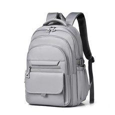 배낭 방수 다층 세련된 대용량 시외 단순 및 학생 통근, 15인치, 그레이