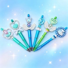 볼꾸 4+2세트 볼펜 꾸미기 재료 파츠 키트 DIY 동대문, 1세트, 블루+그린