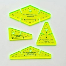 퀼팅 템플릿 YICBOR 45도 다이아몬드 4인치 완성 자 세트