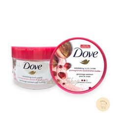Dove 多芬 身體去角質磨砂膏 紅石榴乳木果油 298g 效期2025.07, 詳見包裝, 詳見包裝