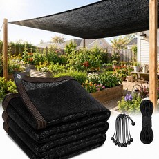 닭장을 위한 75% 쉐이드 천 1.8 x 2.4m(6 x 8피트) HDPE 햇빛 가리개 커버 닭장 통기성 선블록 메시 그로밋 포함 정원 온실 야외 파티오 뒷마당용