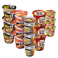 NONGSHIM 農心 安安巷口市場杯麵5種組 炸醬麵3個+炸烏龍麵3個+蝦湯麵3個+骨頭湯麵3個+魷魚炒碼麵3個, 15個