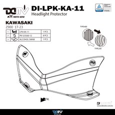 Dimotiv KAWASAKI Z900 (17-23) DI-LPK-KA-11 頭燈保護罩, 螢光藍, 1PCS