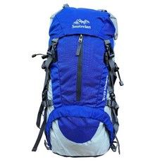 Senterlan鑫特萊 登山背包 50L 網架背負 腰帶減壓 防雨罩 水袋背包 運動旅遊後背包, 寶藍