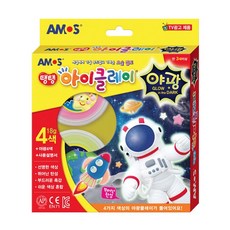 아모스 탱탱 아이클레이 야광 18g 4색 세트, 72g, 3개