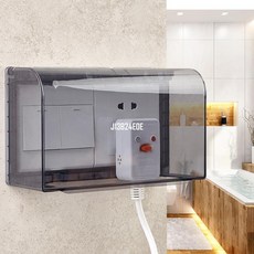 J1 插座防水罩 兩位插座 加高防濺盒 衛生間電源開關保護蓋, 1個