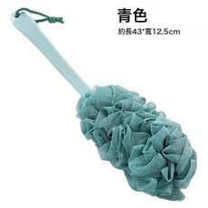 NBMY韓式長柄浴花大號洗澡搓背沐浴球成人浴擦搓澡神器搓澡巾沐浴刷, 1個, 1個裝, 青色:如圖