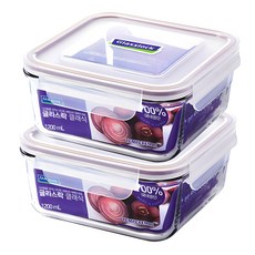 Glasslock 紫色版方形密封容器, 單品, 2個