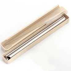 純綠色不銹鋼吸管盒套組, 2吸管+清潔刷+盒子