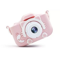 兒童粉色恐龍造型相機，卡通可愛，輕巧便攜，趣味濾鏡，堅固耐用, 粉色貓咪