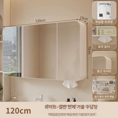 화장실 선반장 상부장 벽부착 화장대 거울장 거울 수납장, 120x70 완전 밀폐형 표준 무조명
