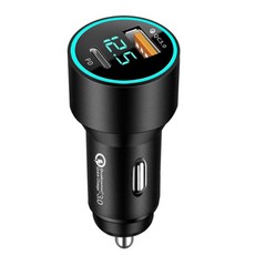 COSY 큐피 시거잭 2구 차량용 고속충전기 CGR2232AT 전압표시 PD QC3.0 C타입 USB