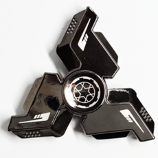 Tiger Fist銀色鋼製指尖陀螺高級型金屬旋轉陀螺儀 潮流玩具, 黑銀