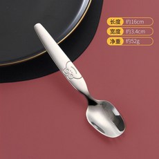 304不鏽鋼兒童叉勺一體勺子 可愛笑臉/青蛙造型, 1個, 勺子1支/青蛙,304不鏽鋼