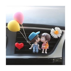 LKAHG 귀여운 커플 자동차 에어 벤트 클립 사랑스러운 차량 에어컨 콘센트 클램프 내부 태블릿 대시보드 장식 참 액세서리 SUV 세단 트럭용 범용 스타일A 18943, StyleB
